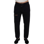 Dolce & Gabbana Black Loose Regular Torn Cotton Jeans PAN73364- 44