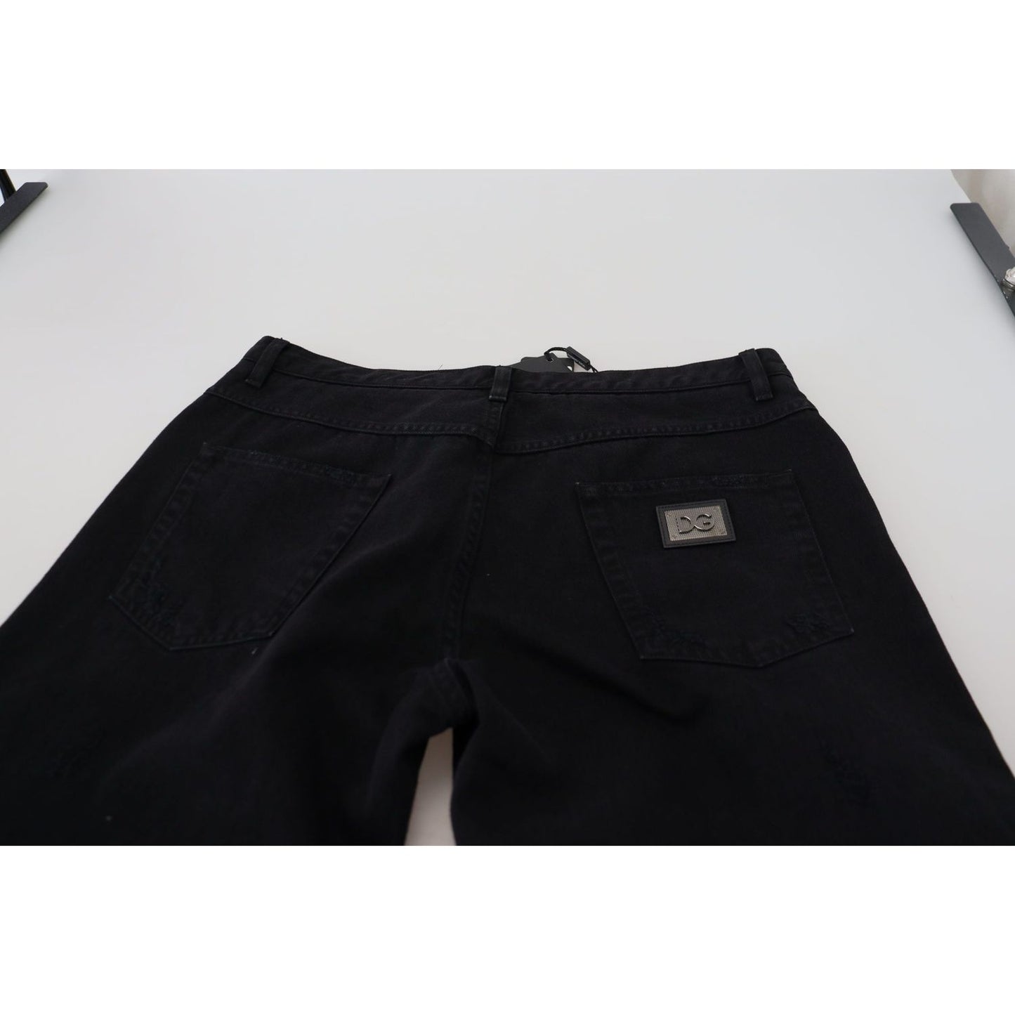 Dolce & Gabbana Black Loose Regular Torn Cotton Jeans PAN73364- 44