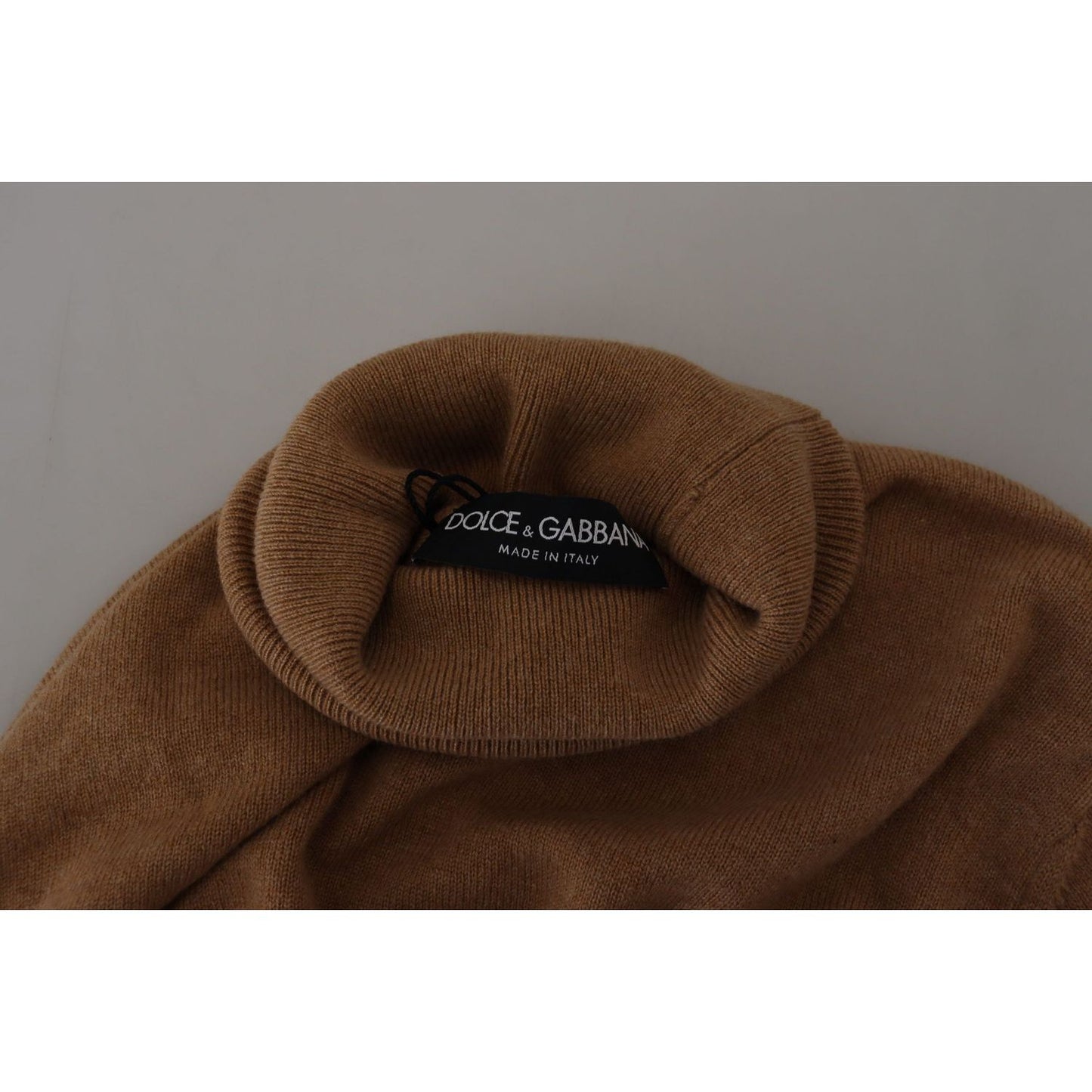 Dolce & Gabbana Beige Cashmere Turtleneck Pullover Sweater MAN SWEATERS
