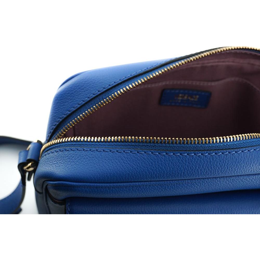 Versace Elegant Blue Calf Leather Camera Case Bag 8054712655630