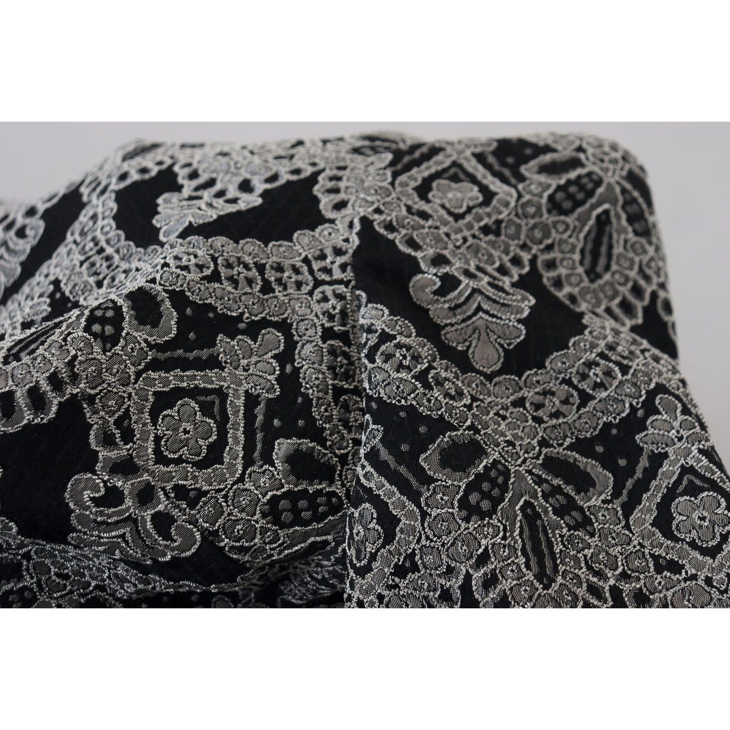 Dolce & Gabbana Black Gray Jacquard Sheath Bodycon Dress DR28804- 38