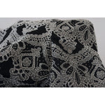 Dolce & Gabbana Black Gray Jacquard Sheath Bodycon Dress DR28804- 38