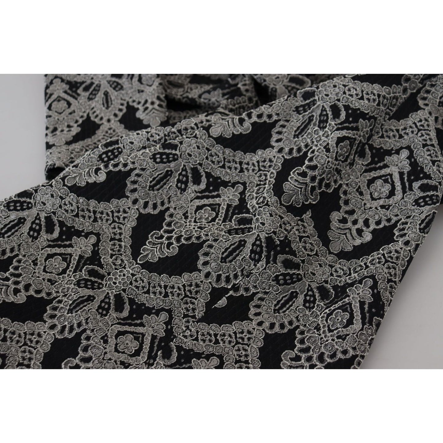 Dolce & Gabbana Black Gray Jacquard Sheath Bodycon Dress DR28804- 38