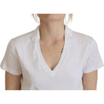 Dolce & Gabbana White Short Sleeve V-neck Cotton Top Blouse T-shirt TSH83004- 36