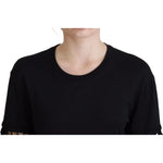 Dolce & Gabbana Black T-shirt Blouse Tassle Cotton Blouse TSH83244- 36
