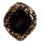 Dolce & Gabbana Gold Silk Sequin Embellished Designer Brim Bucket Hat HAT9295
