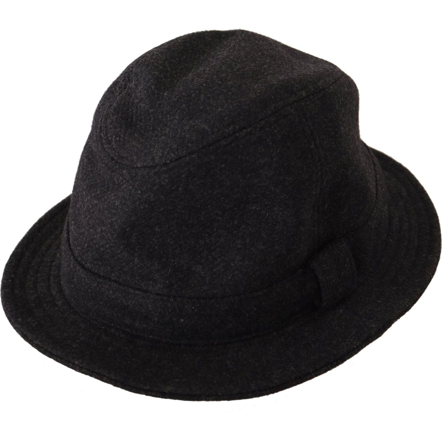 Dolce & Gabbana Gray Virgin Wool Logo Fedora Trilby Cappello Hat HAT9297- 56