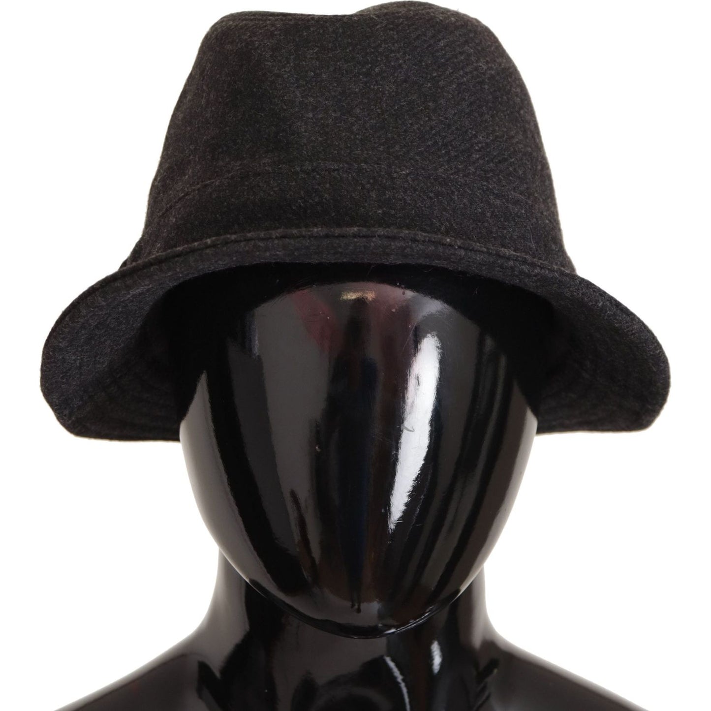 Dolce & Gabbana Gray Virgin Wool Logo Fedora Trilby Cappello Hat HAT9297- 56