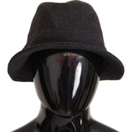 Dolce & Gabbana Gray Virgin Wool Logo Fedora Trilby Cappello Hat HAT9297- 56