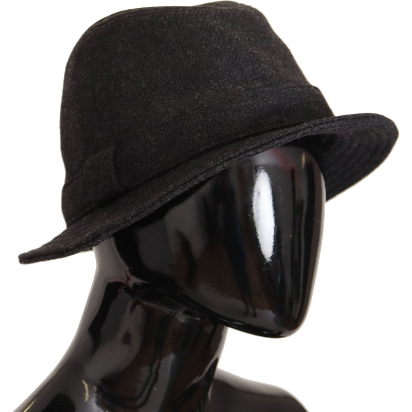 Dolce & Gabbana Gray Virgin Wool Logo Fedora Trilby Cappello Hat HAT9297- 56