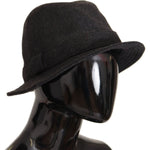Dolce & Gabbana Gray Virgin Wool Logo Fedora Trilby Cappello Hat HAT9297- 56