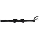 Dolce & Gabbana Black Pattern Silk Adjustable Neck Papillon Bow Tie KRA3201
