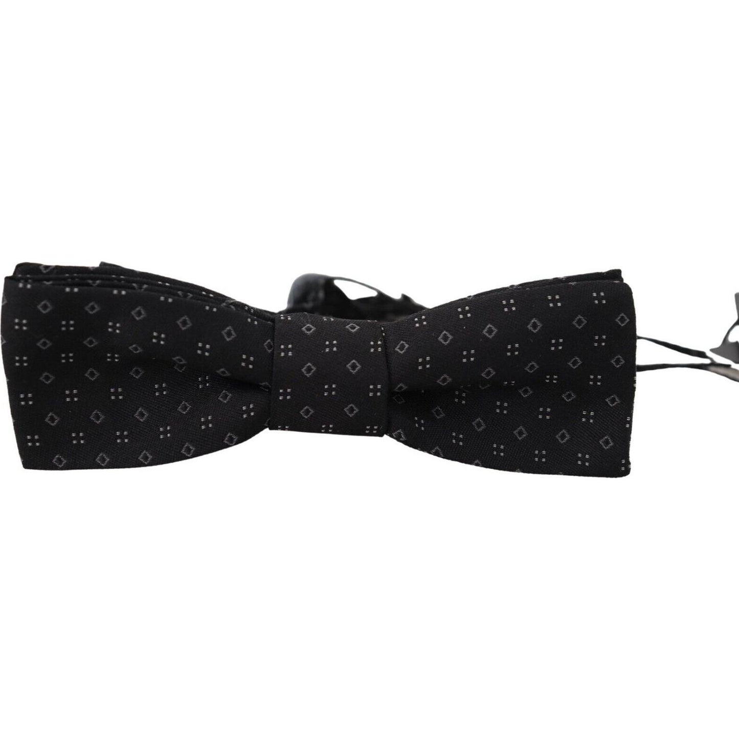 Dolce & Gabbana Black Pattern Silk Adjustable Neck Papillon Bow Tie KRA3201