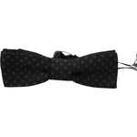 Dolce & Gabbana Black Pattern Silk Adjustable Neck Papillon Bow Tie KRA3201