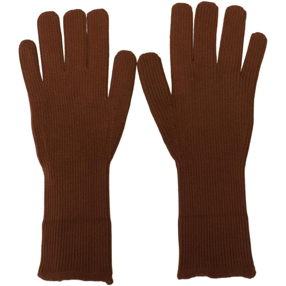 Dolce & Gabbana Brown Cashmere Knitted Hands Mitten Mens Gloves LB3062 - 9