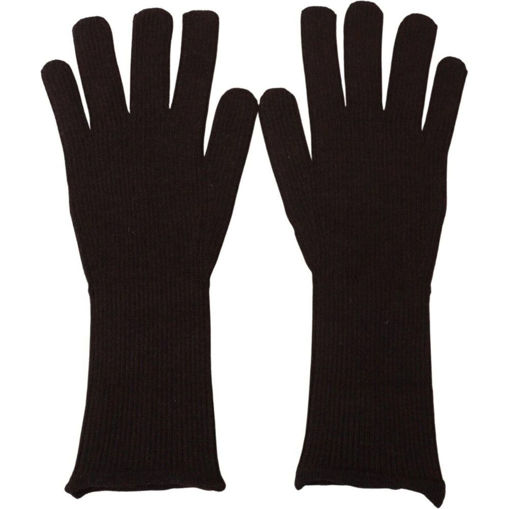 Dolce & Gabbana Brown Cashmere Silk Hands Mitten Mens Gloves LB3069 - 9