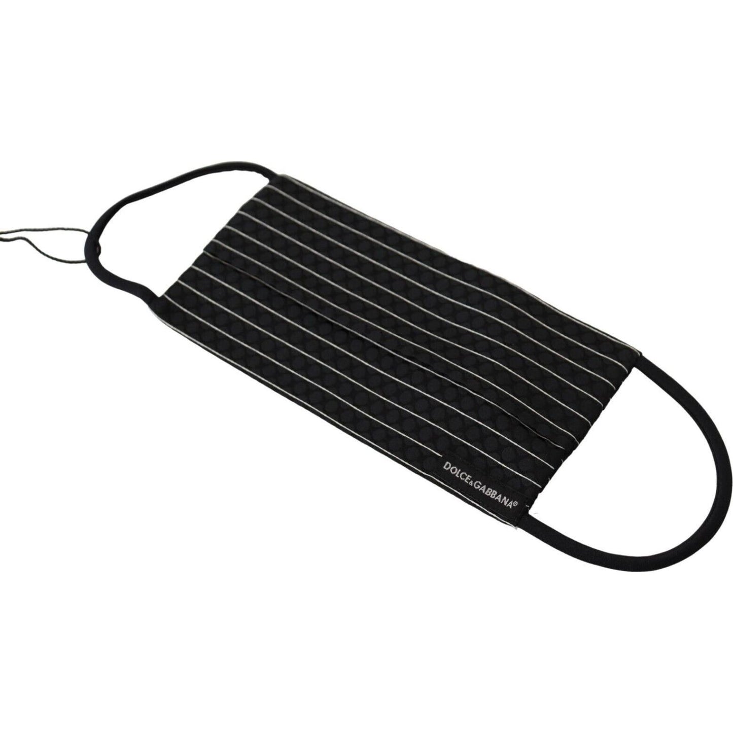 Dolce & Gabbana Black White Stripes Elastic Ear Strap One Size Face Mask SMY101003
