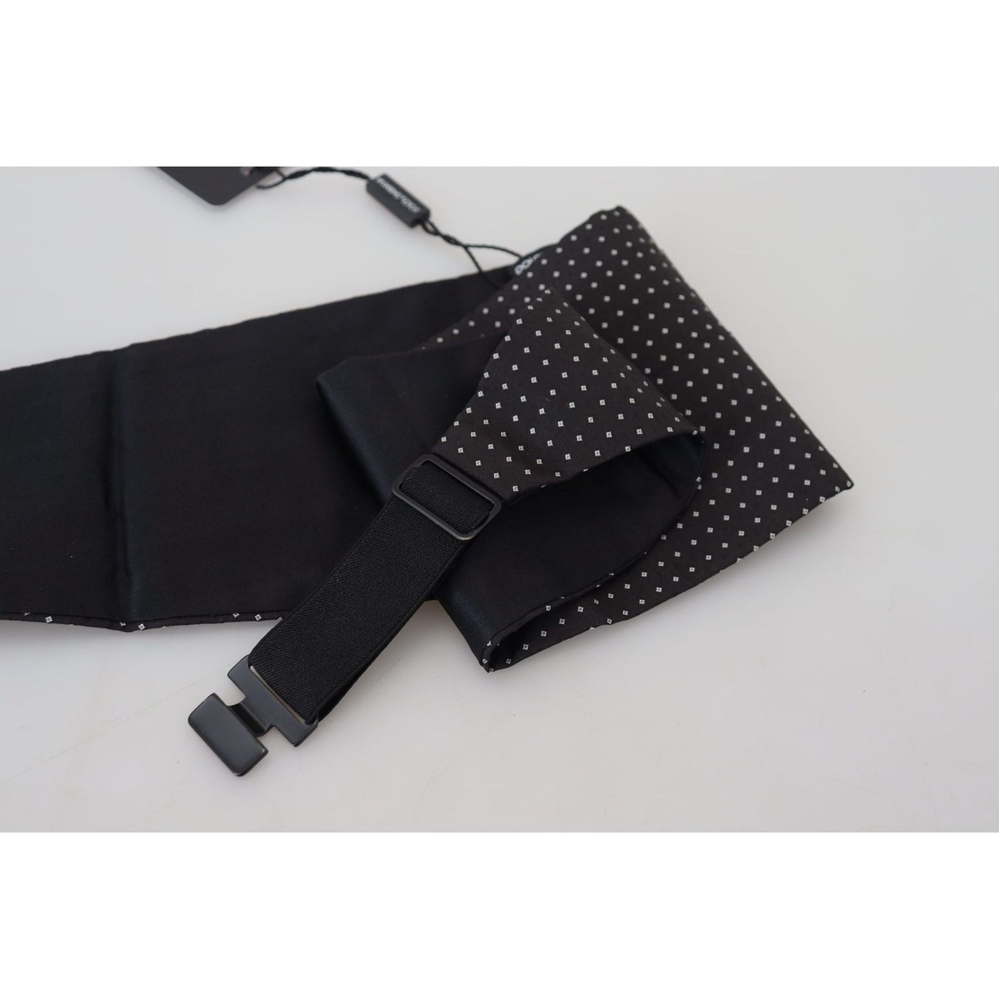 Dolce & Gabbana Black Polka Dot Wide Waist Men Belt Cummerband BEL8781 - 52