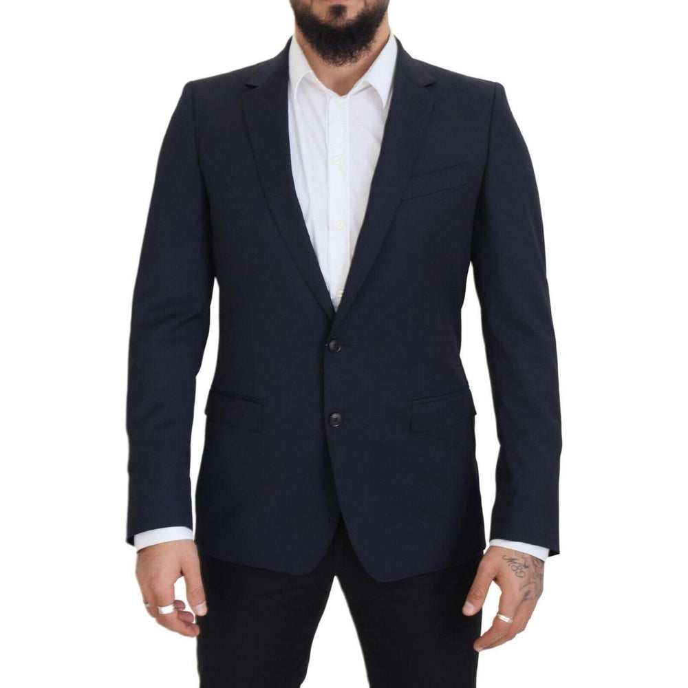 Dolce & Gabbana Dark Blue Wool Single Breasted MARTINI Blazer JKT3453 - 48