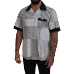 Dolce & Gabbana White Black Patterned Button Down Shirt TSH83177 - 40