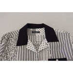 Dolce & Gabbana White Black Patterned Button Down Shirt TSH83177 - 40