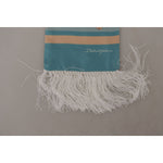 Dolce & Gabbana Blue Silk Shiny Shell-Print Neck Wrap Fringed Scarf MS6134
