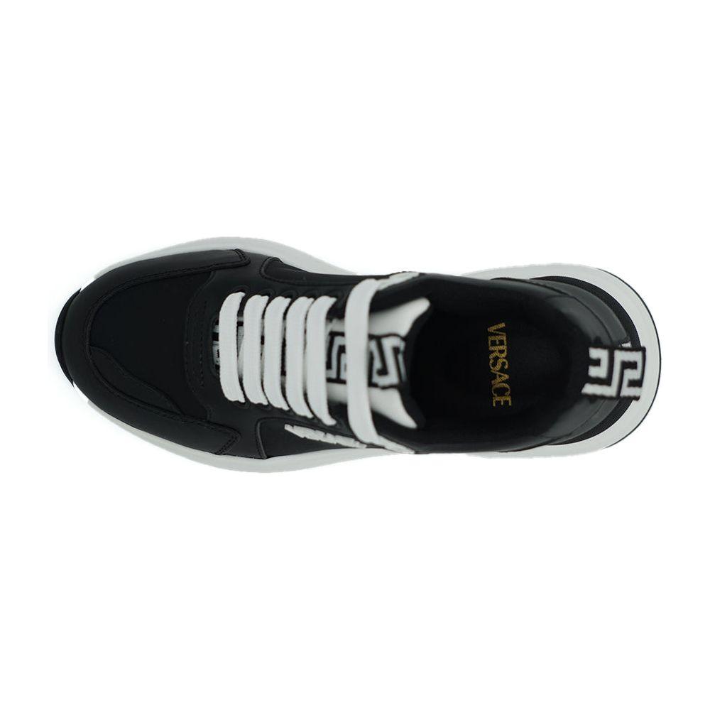 Versace Elegant Monochrome Leather Sneakers 8054712372964