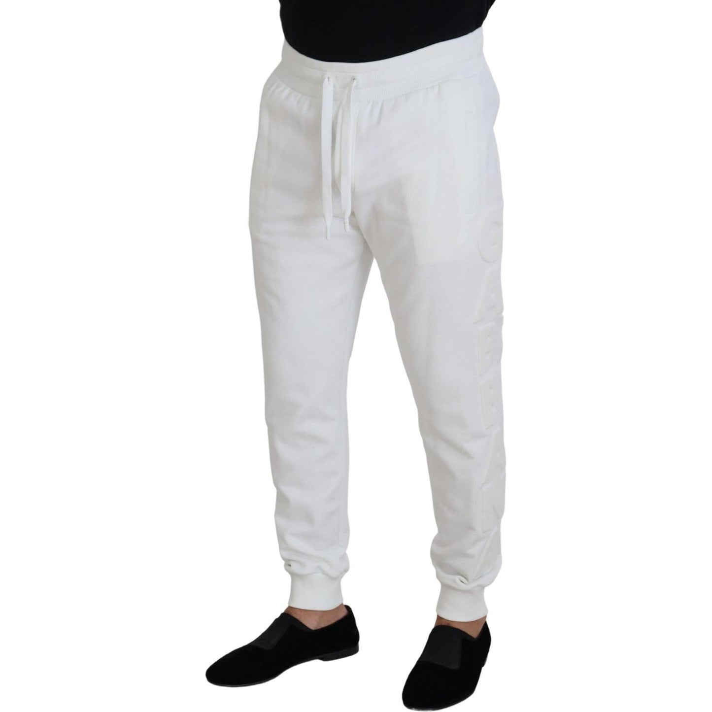 Dolce & Gabbana White Sport Logo Cotton Sweatpants Trousers Pants PAN73201 -46