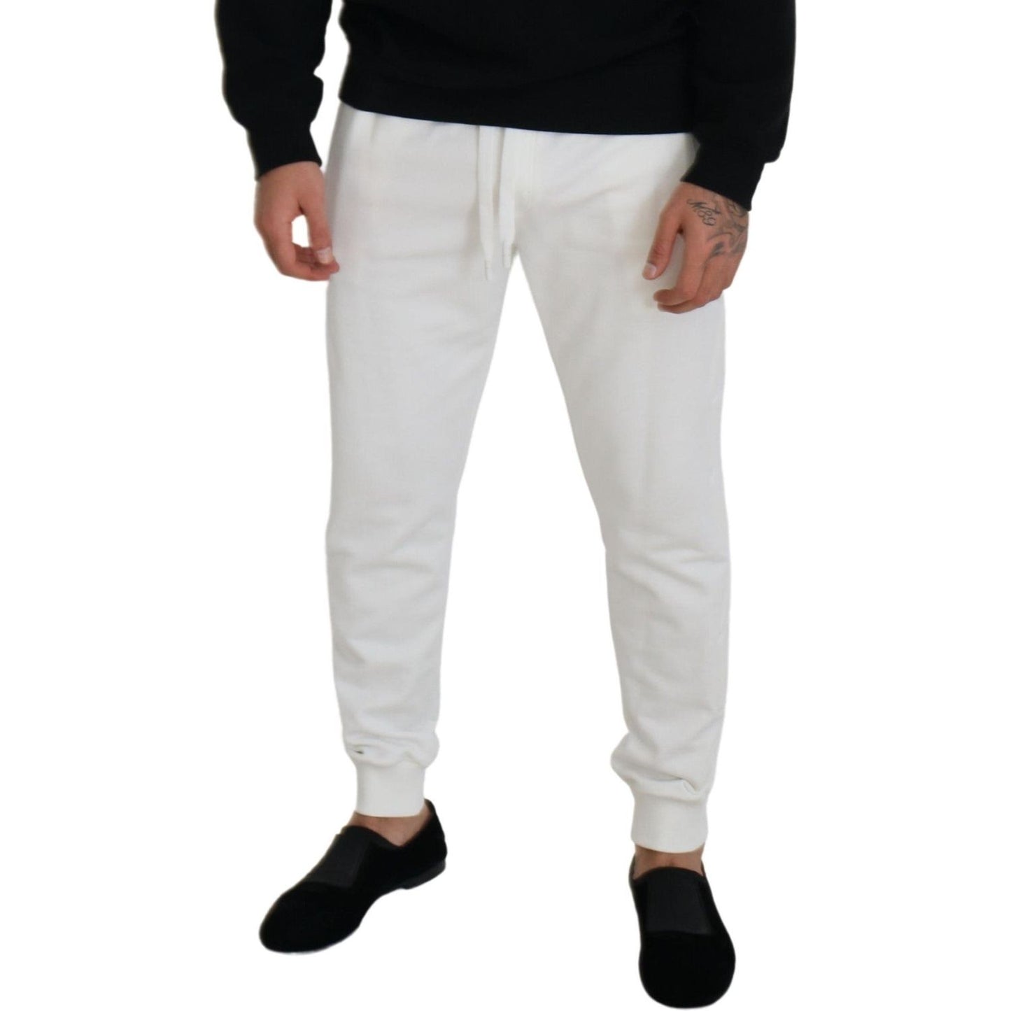 Dolce & Gabbana White Sport Logo Cotton Sweatpants Trousers Pants PAN73201 -46