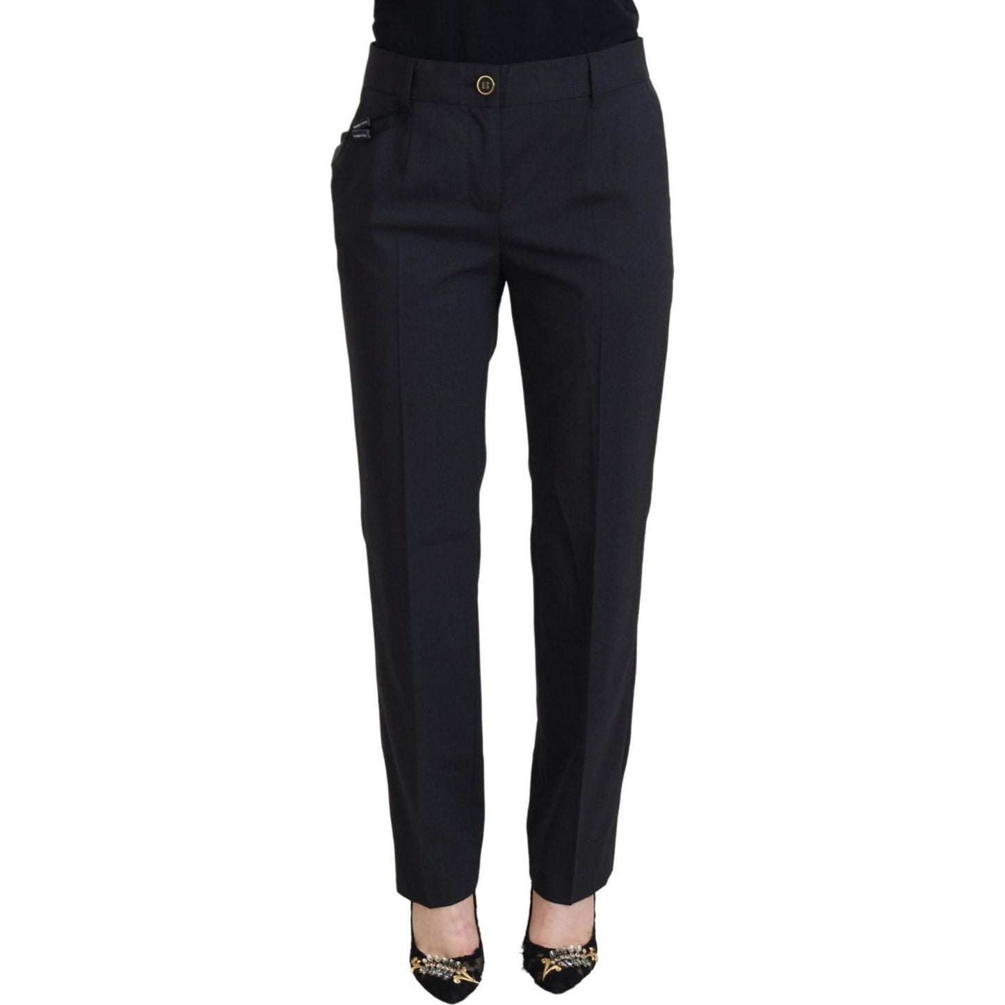 Dolce & Gabbana Grey Women Formal Tapered Pants PAN74027 - 40