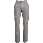 Jeckerson Gray Cotton Tapered Men Casual Pants PAN71768 - 36