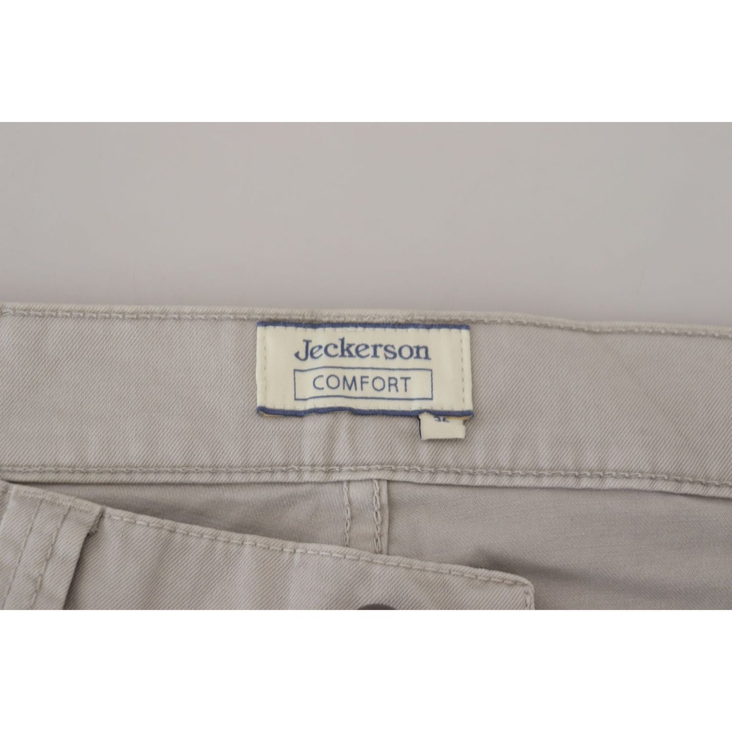 Jeckerson Gray Cotton Tapered Men Casual Pants PAN71768 - 36