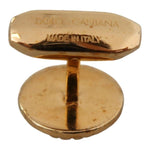 Dolce & Gabbana Gold Plated Brass Round Pin Men Cufflinks SMY100976