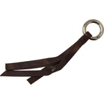 Costume National Brown Leather Silver Tone Metal Keyring Keychain SMY101040#2