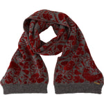 GF Ferre Red Grey Knitted Wrap Warmer Womens Shawl Scarf MS6833