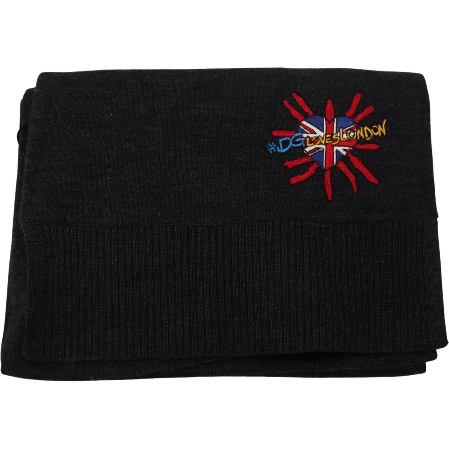 Dolce & Gabbana Black Sacred Heart #DGLovesLondon Wrap Scarf MS6897