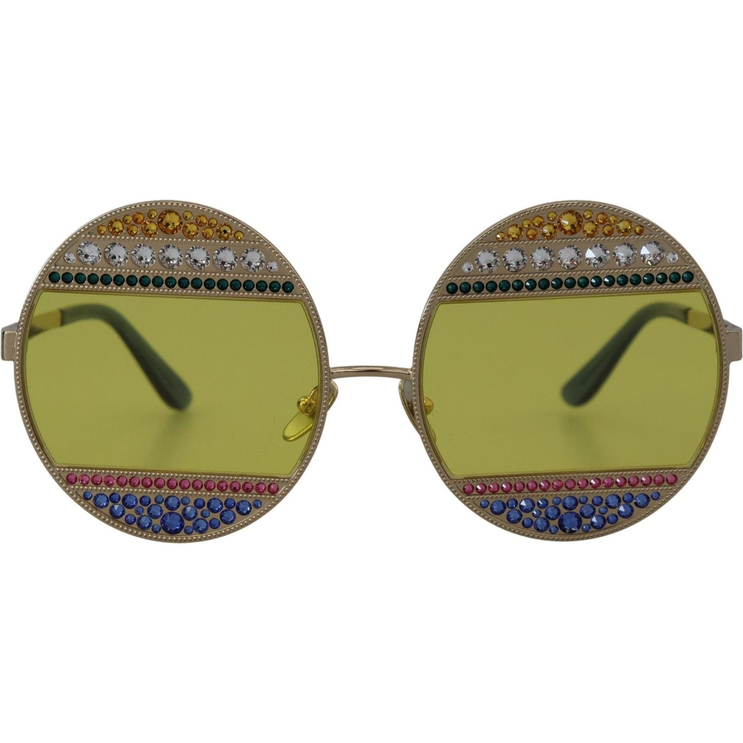 Dolce & Gabbana Gold Oval Metal Crystals Shades DG2209B Sunglasses GLA1147