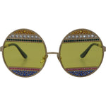 Dolce & Gabbana Gold Oval Metal Crystals Shades DG2209B Sunglasses GLA1147