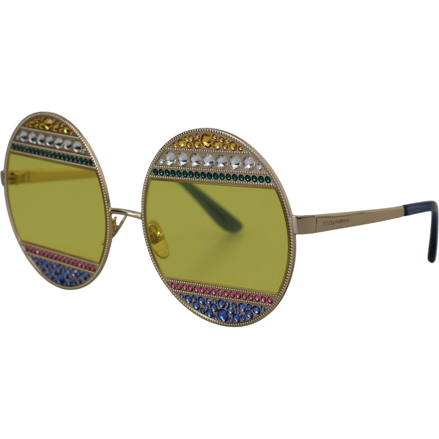 Dolce & Gabbana Gold Oval Metal Crystals Shades DG2209B Sunglasses GLA1147