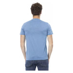 Baldinini Trend Light Blue Cotton Men T-Shirt BA-23154-XS