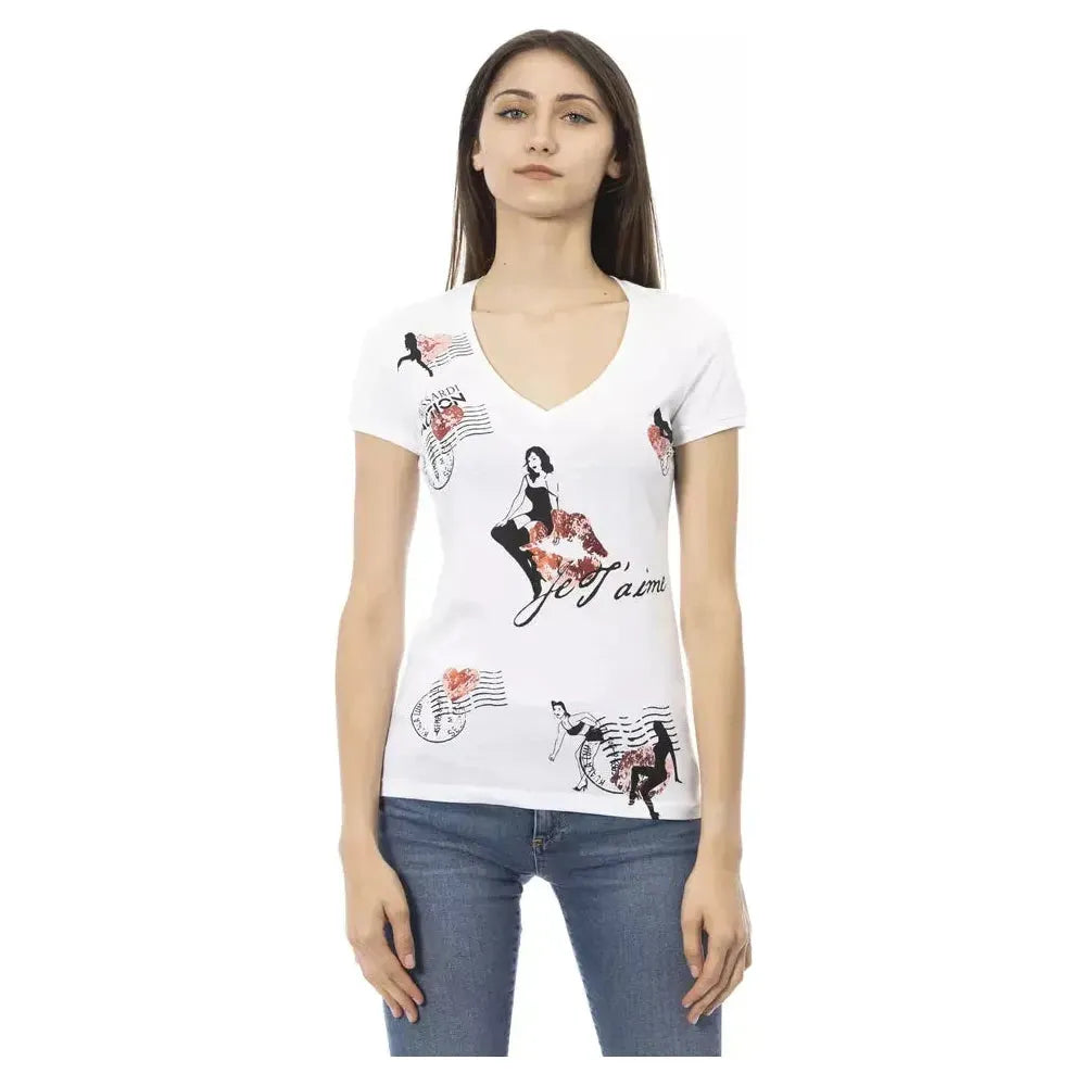 Trussardi Action White Cotton Women T-Shirt TR-23081-L