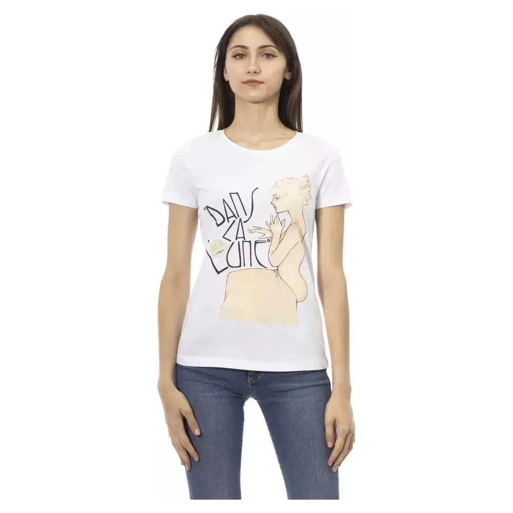 Trussardi Action White Cotton Women T-Shirt TR-23073-S