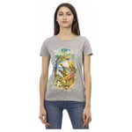 Trussardi Action Gray Cotton Women T-Shirt TR-23046-XS