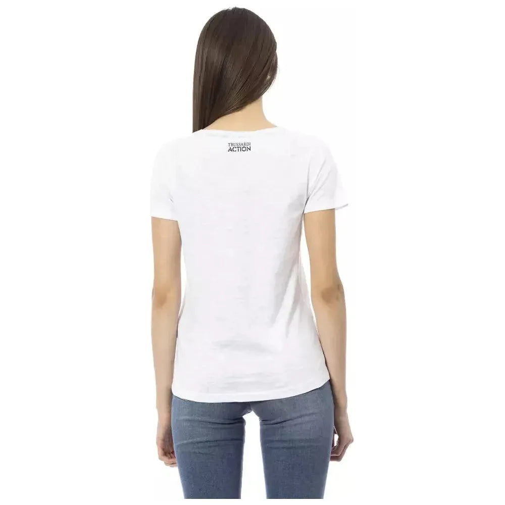 Trussardi Action White Cotton Women T-Shirt TR-23022-XS