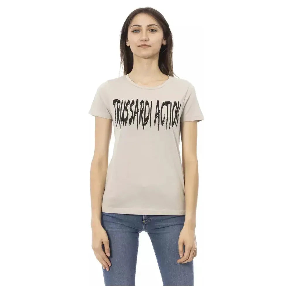Trussardi Action Beige Cotton Women T-Shirt TR-22990-S