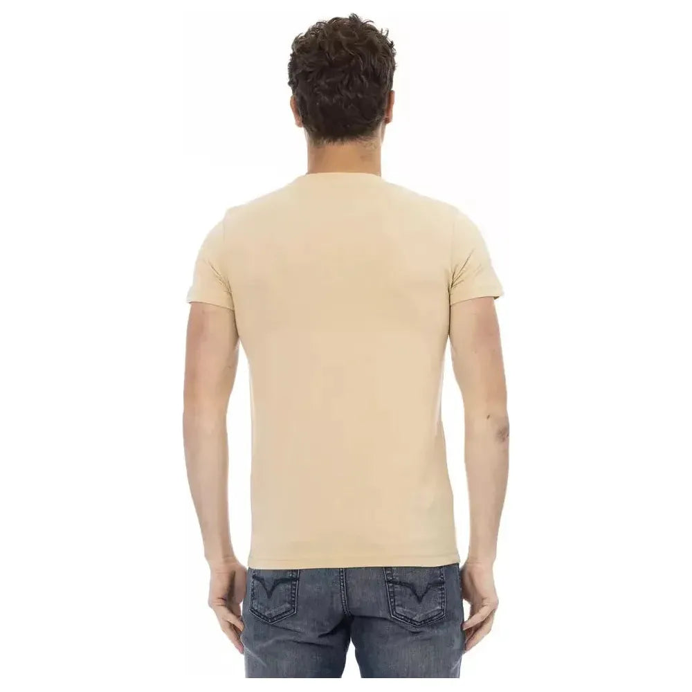 Trussardi Action Beige Cotton Men T-Shirt TR-22897-L
