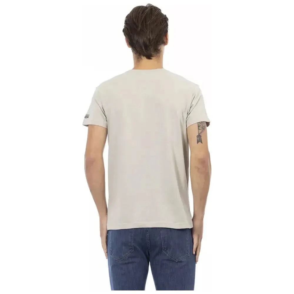 Trussardi Action Beige Cotton Men T-Shirt TR-22887-S
