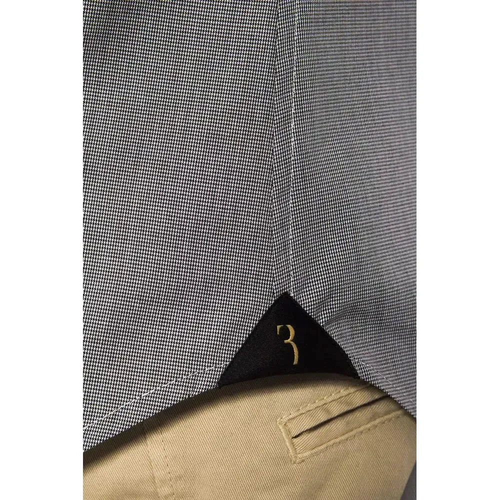 Billionaire Italian Couture Black Cotton Men Shirt BI-17320-L