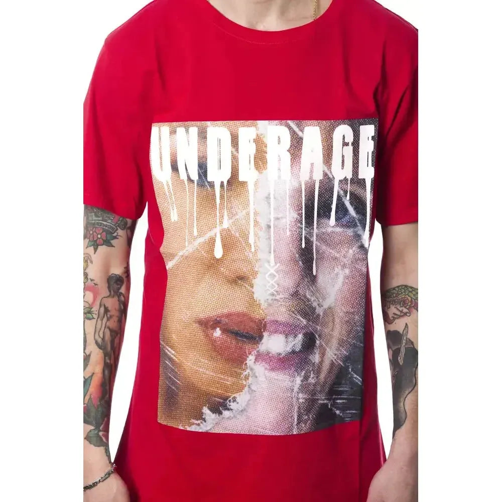 Nicolo Tonetto Red Cotton Men T-Shirt NI-12968-L