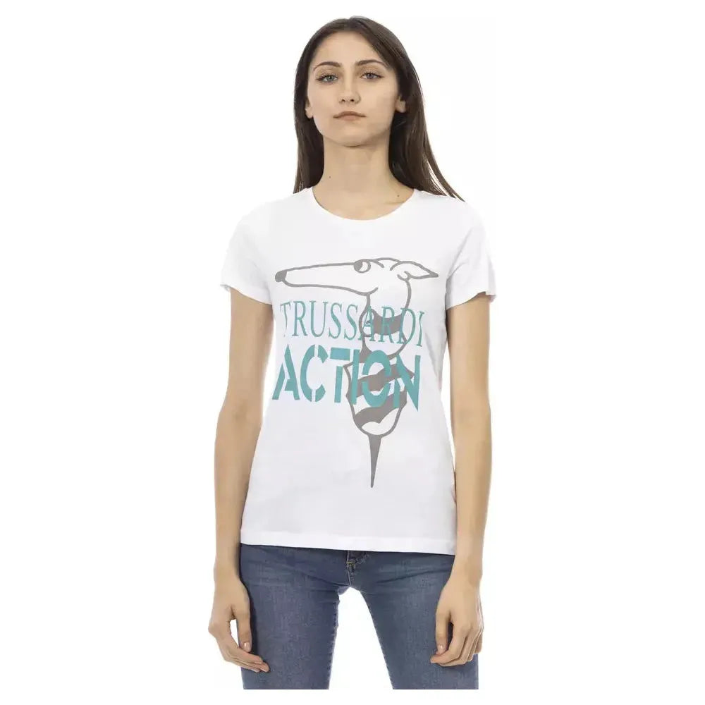 Trussardi Action White Cotton Women T-Shirt TR-22999-S